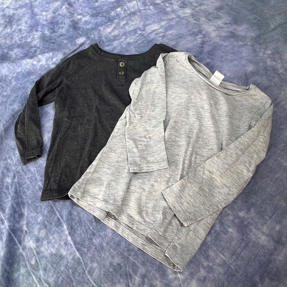 H&M Gray Long Sleeve T-Shirts x 2 Sz 3T Cotton Blend